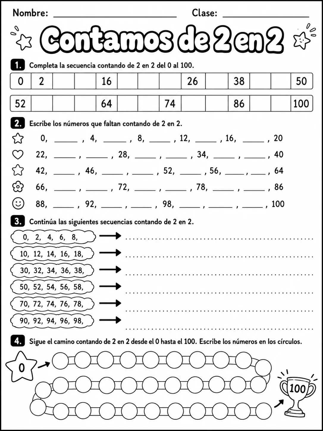 Kindergarten - conteo hasta 1000 - Paquete de fichas página 7 vista previa imprimible