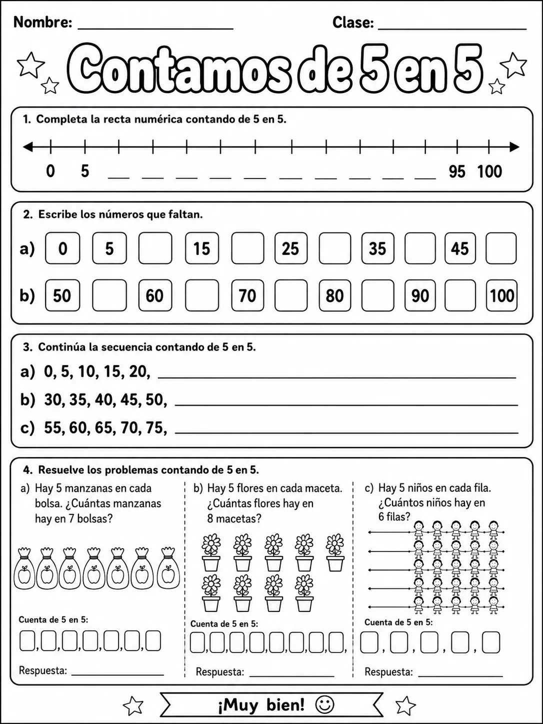 Kindergarten - conteo hasta 1000 - Paquete de fichas página 8 vista previa imprimible