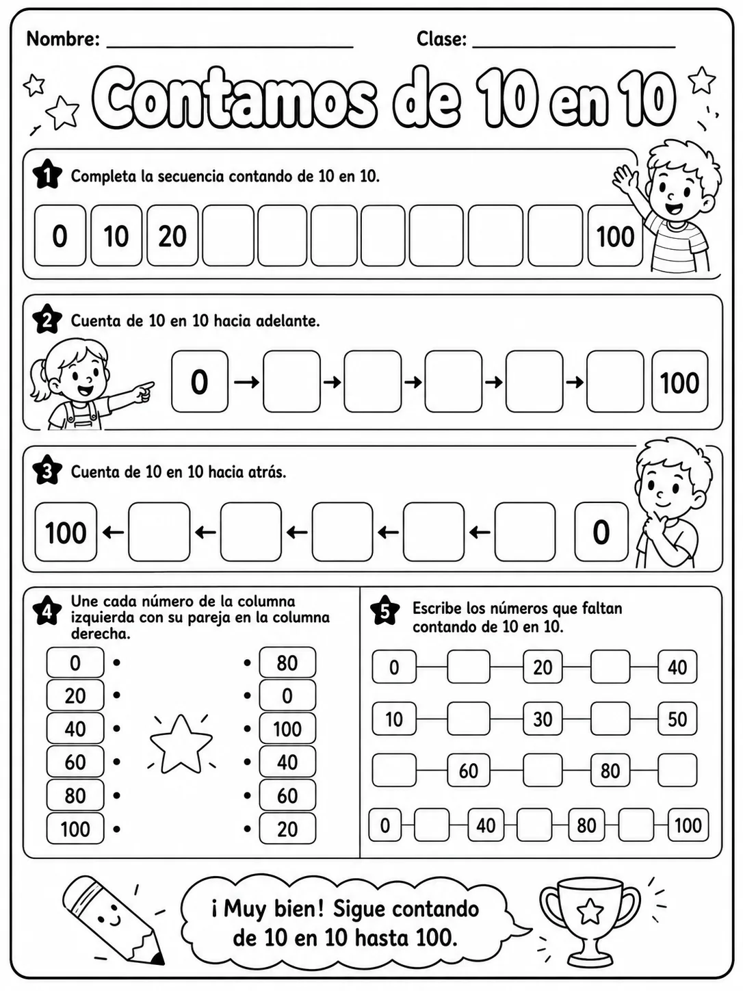 Kindergarten - conteo hasta 1000 - Paquete de fichas página 9 vista previa imprimible