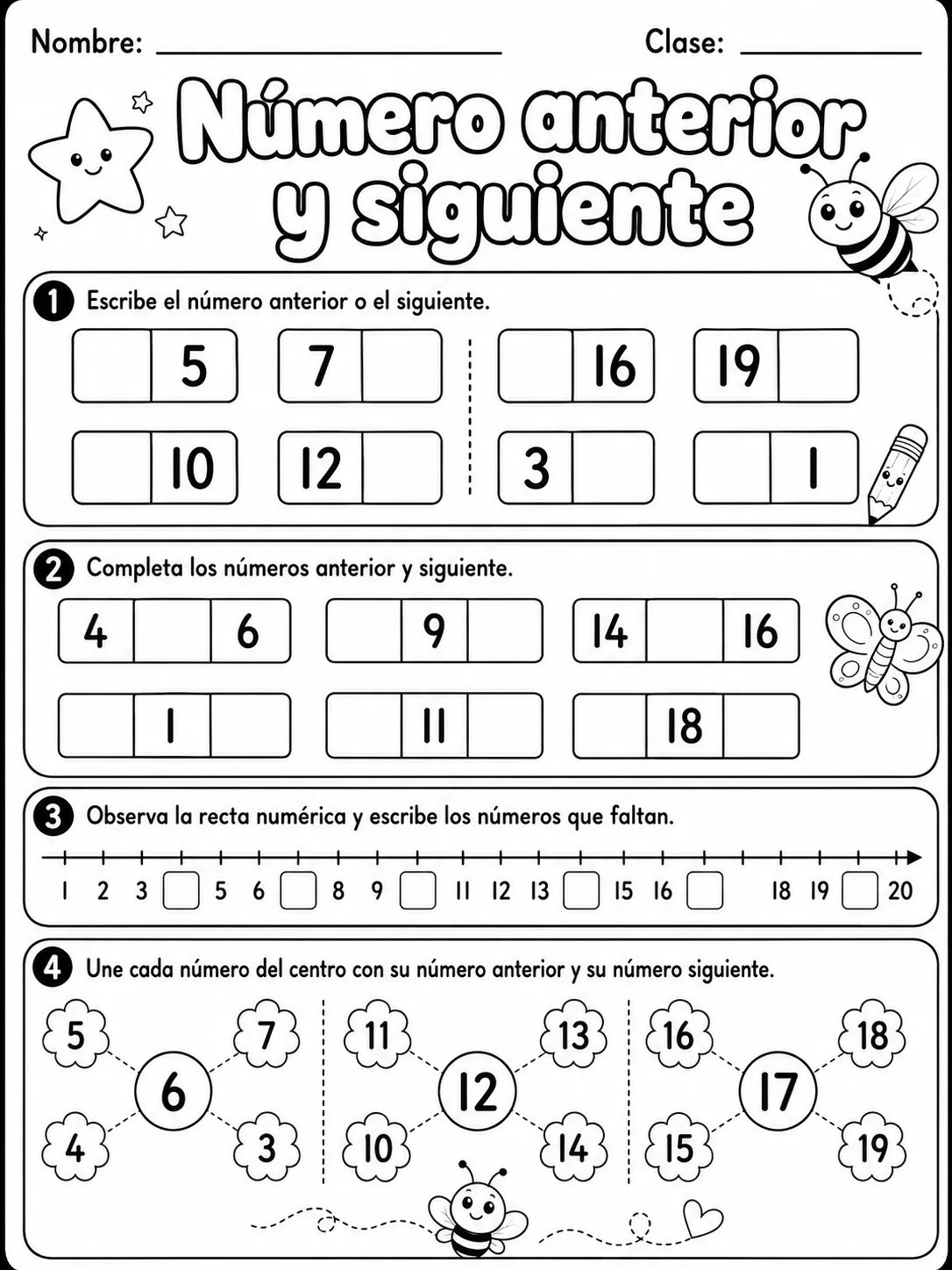Kindergarten - números, conteo y orden - Paquete de fichas - Conjunto 2 vista previa imprimible de matemáticas en KiwiBee