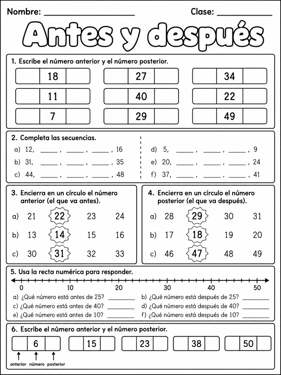 Kindergarten - números, conteo y orden - Paquete de fichas - Conjunto 2 página 2 vista previa imprimible