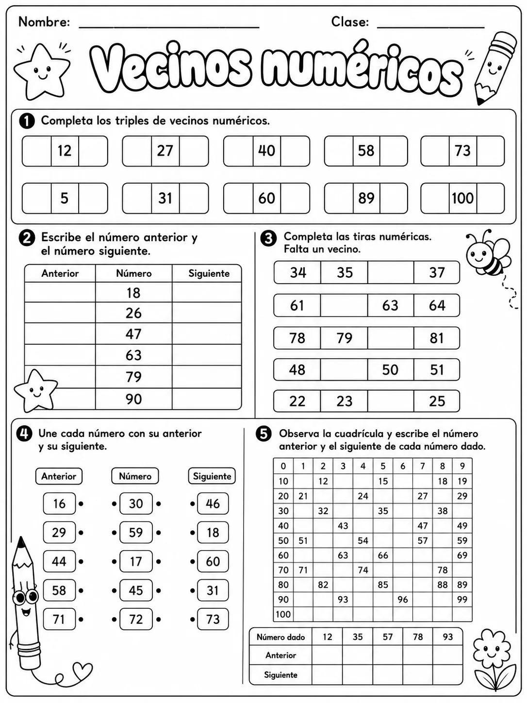 Kindergarten - números, conteo y orden - Paquete de fichas - Conjunto 2 página 3 vista previa imprimible