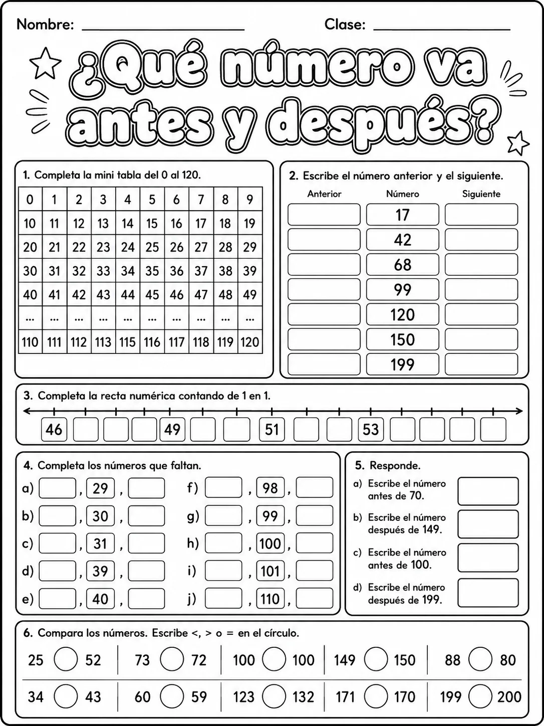 Kindergarten - números, conteo y orden - Paquete de fichas - Conjunto 2 página 5 vista previa imprimible