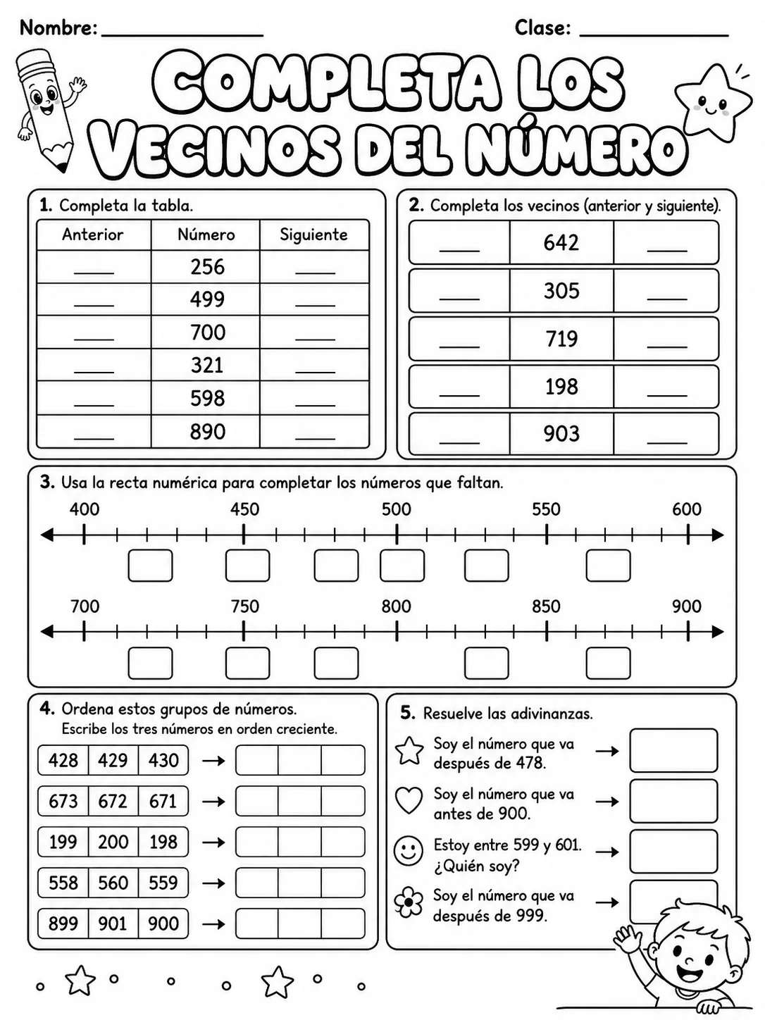 Kindergarten - números, conteo y orden - Paquete de fichas - Conjunto 2 página 7 vista previa imprimible