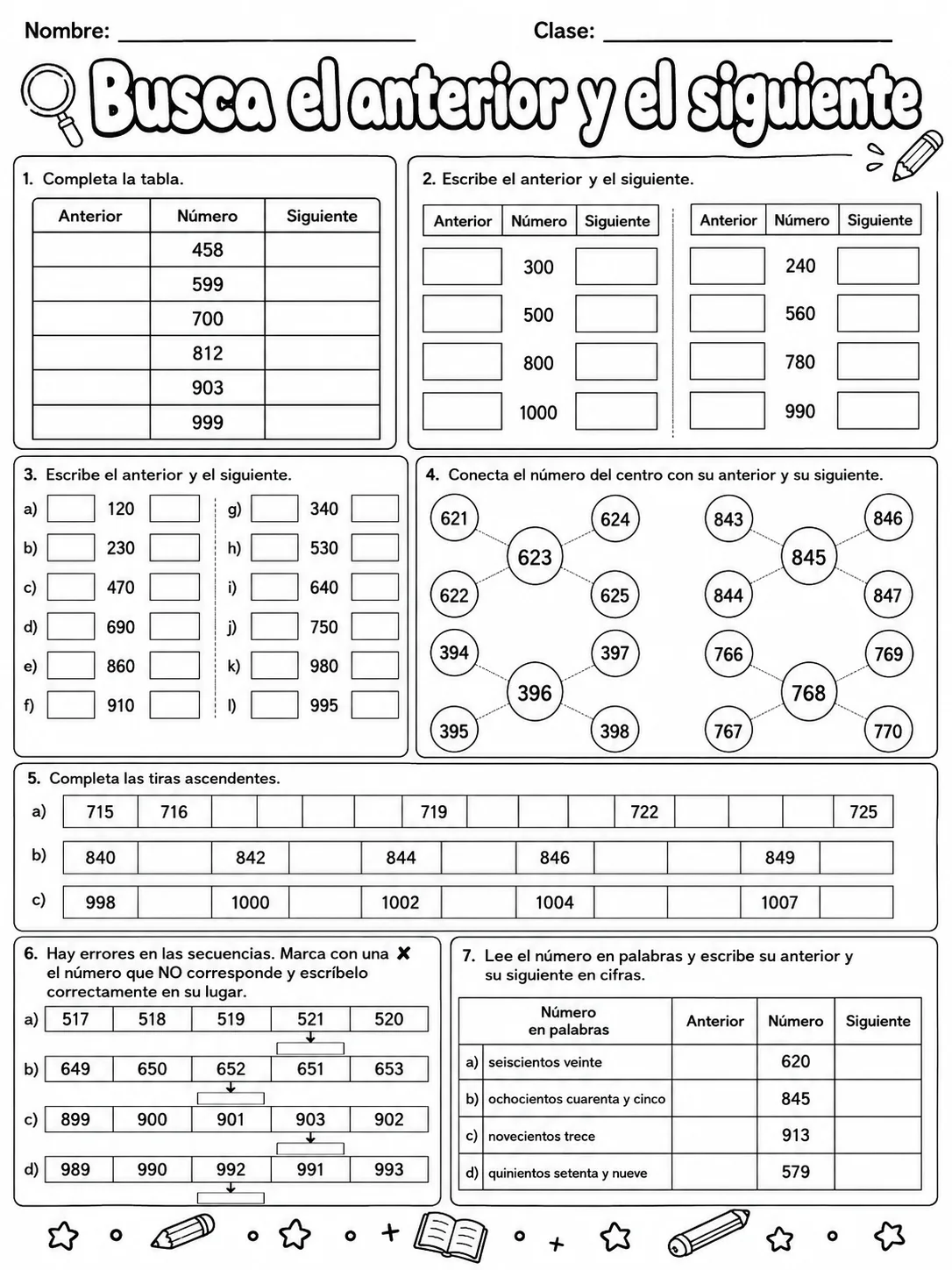 Kindergarten - números, conteo y orden - Paquete de fichas - Conjunto 2 página 8 vista previa imprimible