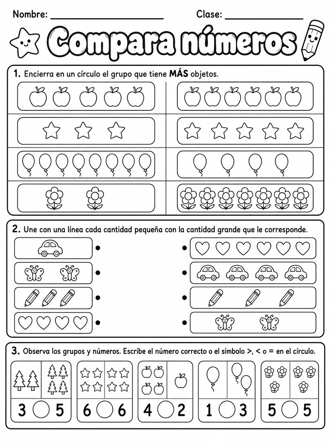 Kindergarten - números, conteo y orden - Paquete de fichas - Conjunto 3 página 8 vista previa imprimible