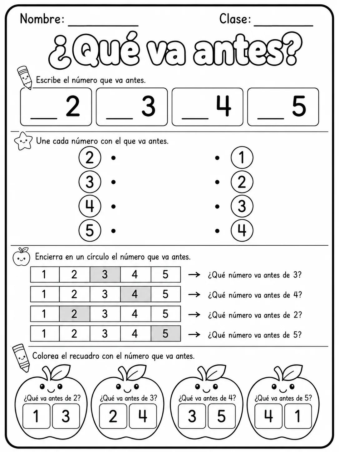 Kindergarten - números, conteo y orden - Paquete de fichas vista previa imprimible de matemáticas en KiwiBee