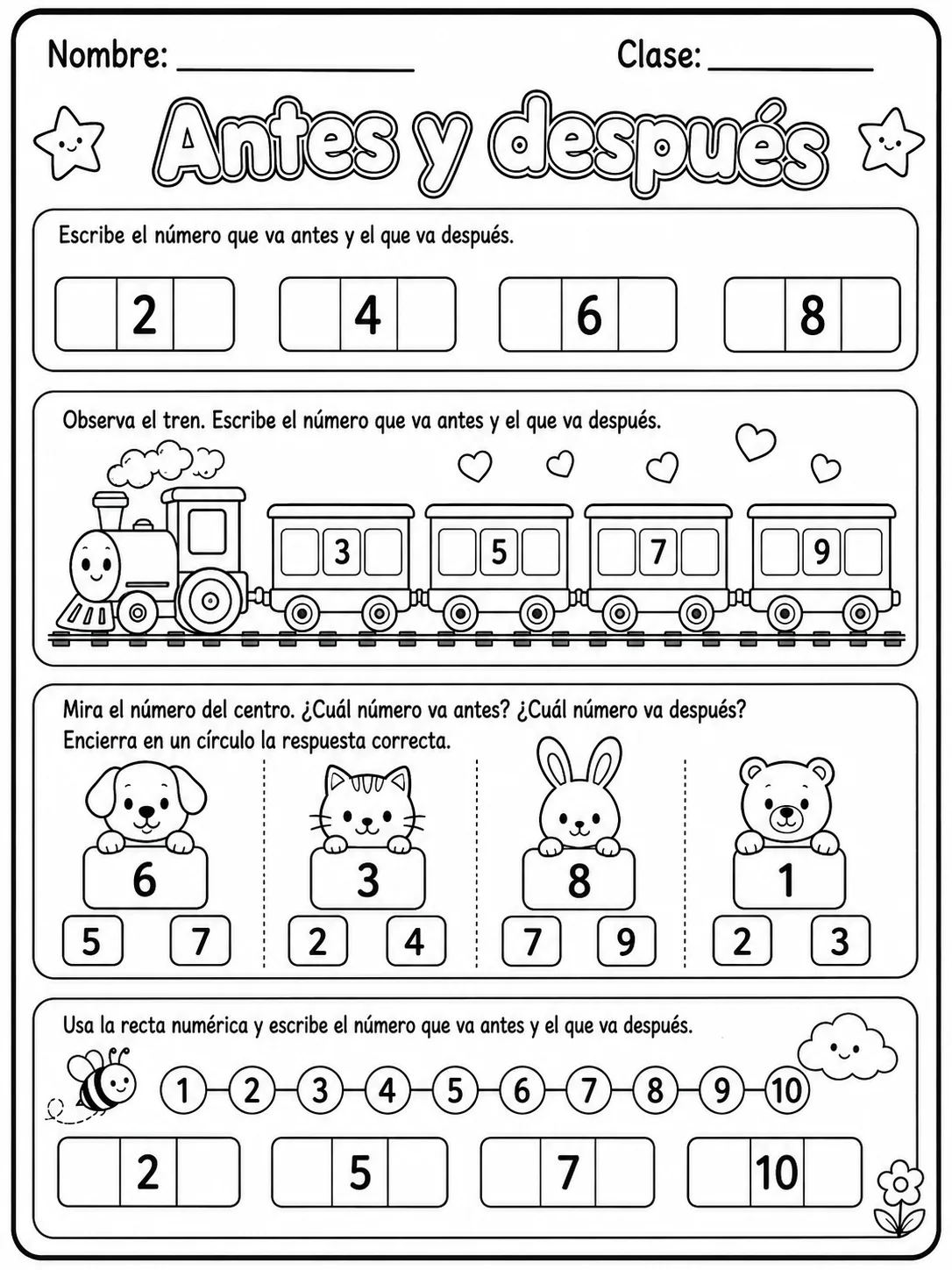 Kindergarten - números, conteo y orden - Paquete de fichas página 3 vista previa imprimible