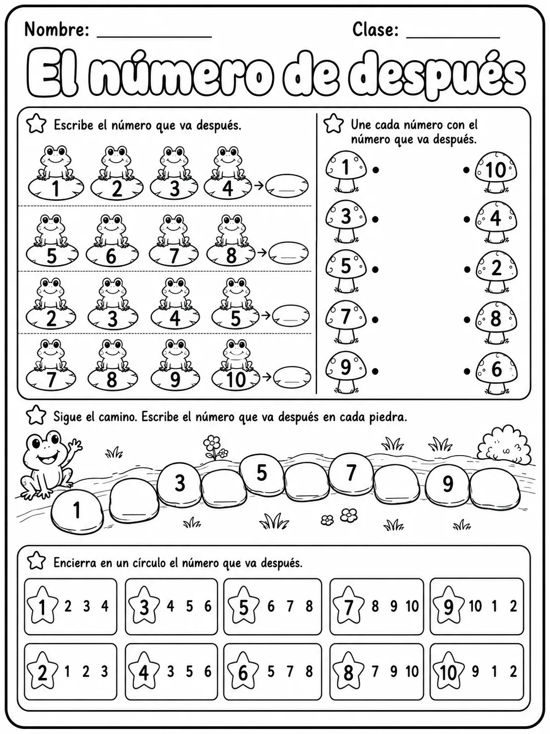 Kindergarten - números, conteo y orden - Paquete de fichas página 5 vista previa imprimible