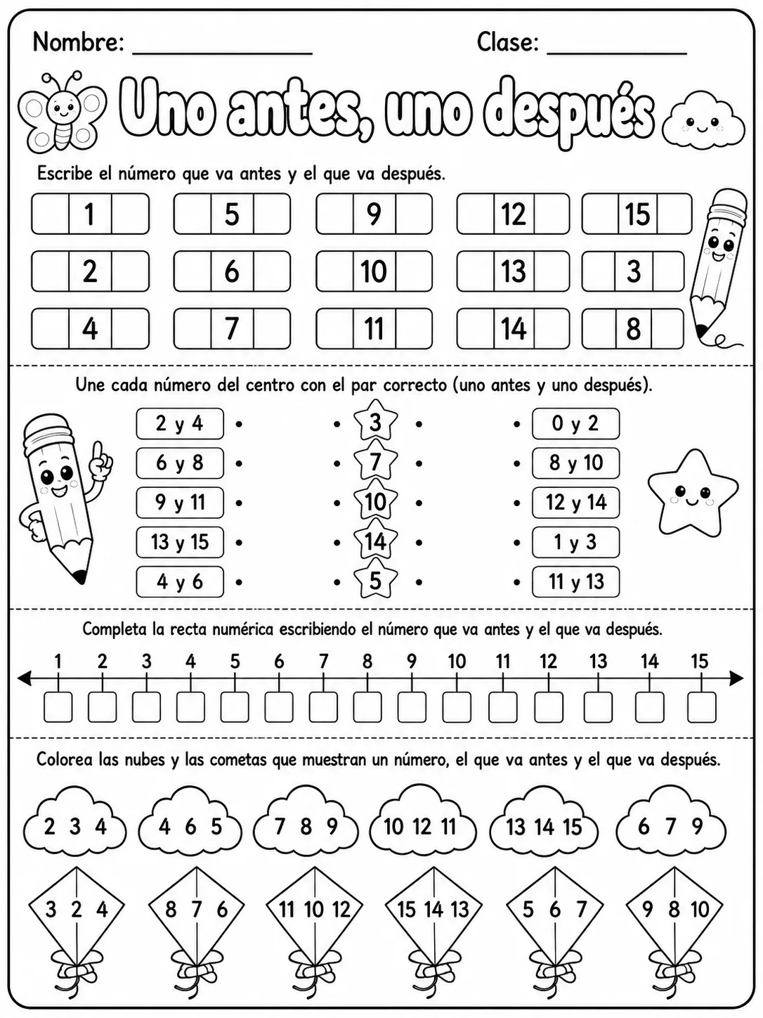 Kindergarten - números, conteo y orden - Paquete de fichas página 7 vista previa imprimible