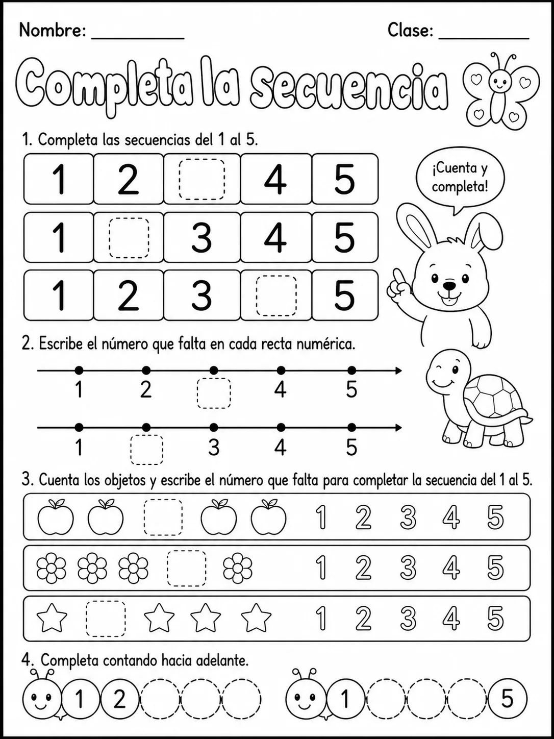 Kindergarten - números y conteo - Paquete de fichas - Conjunto 2 página 3 vista previa imprimible