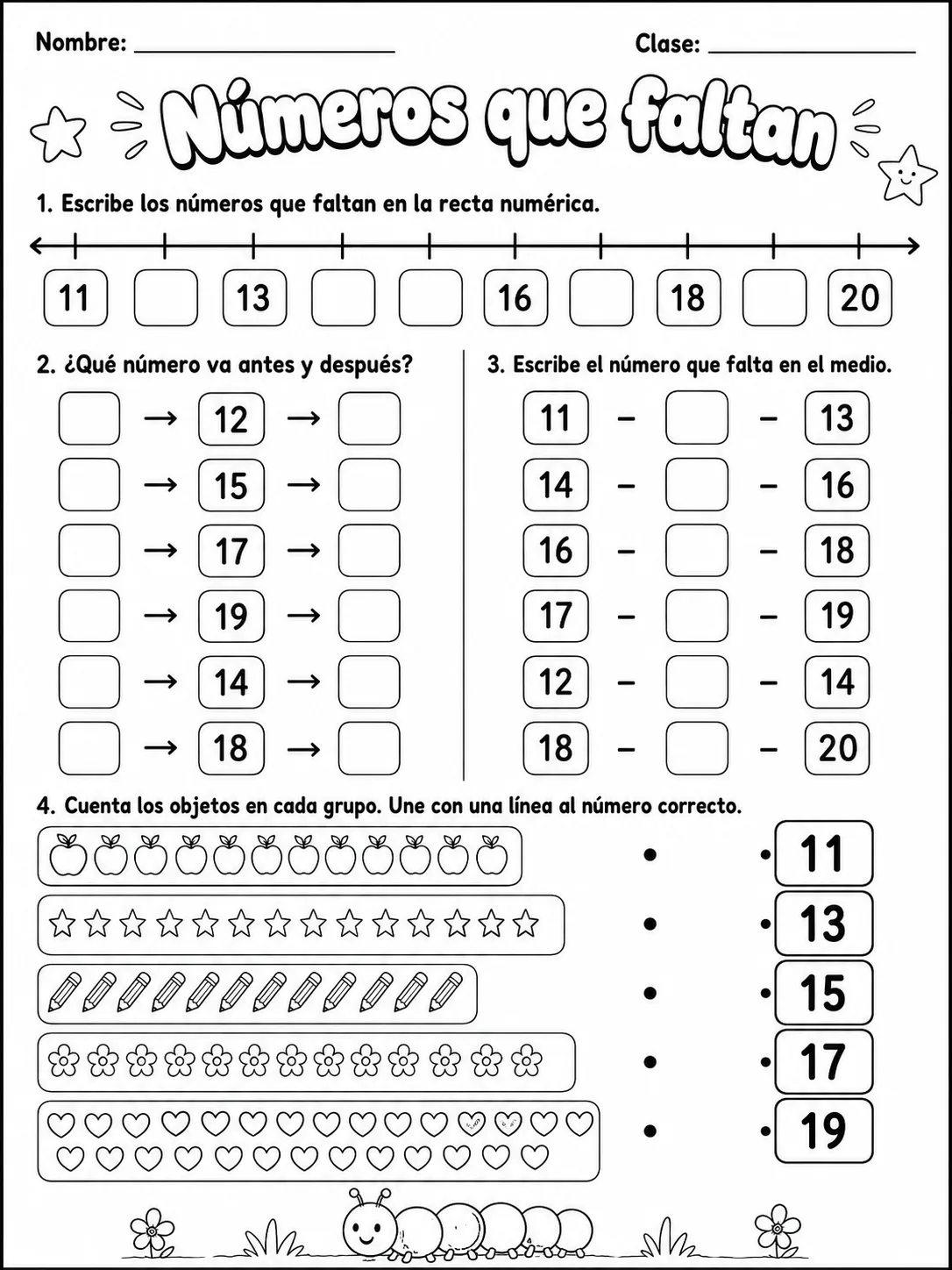 Kindergarten - números y conteo - Paquete de fichas - Conjunto 3 página 7 vista previa imprimible
