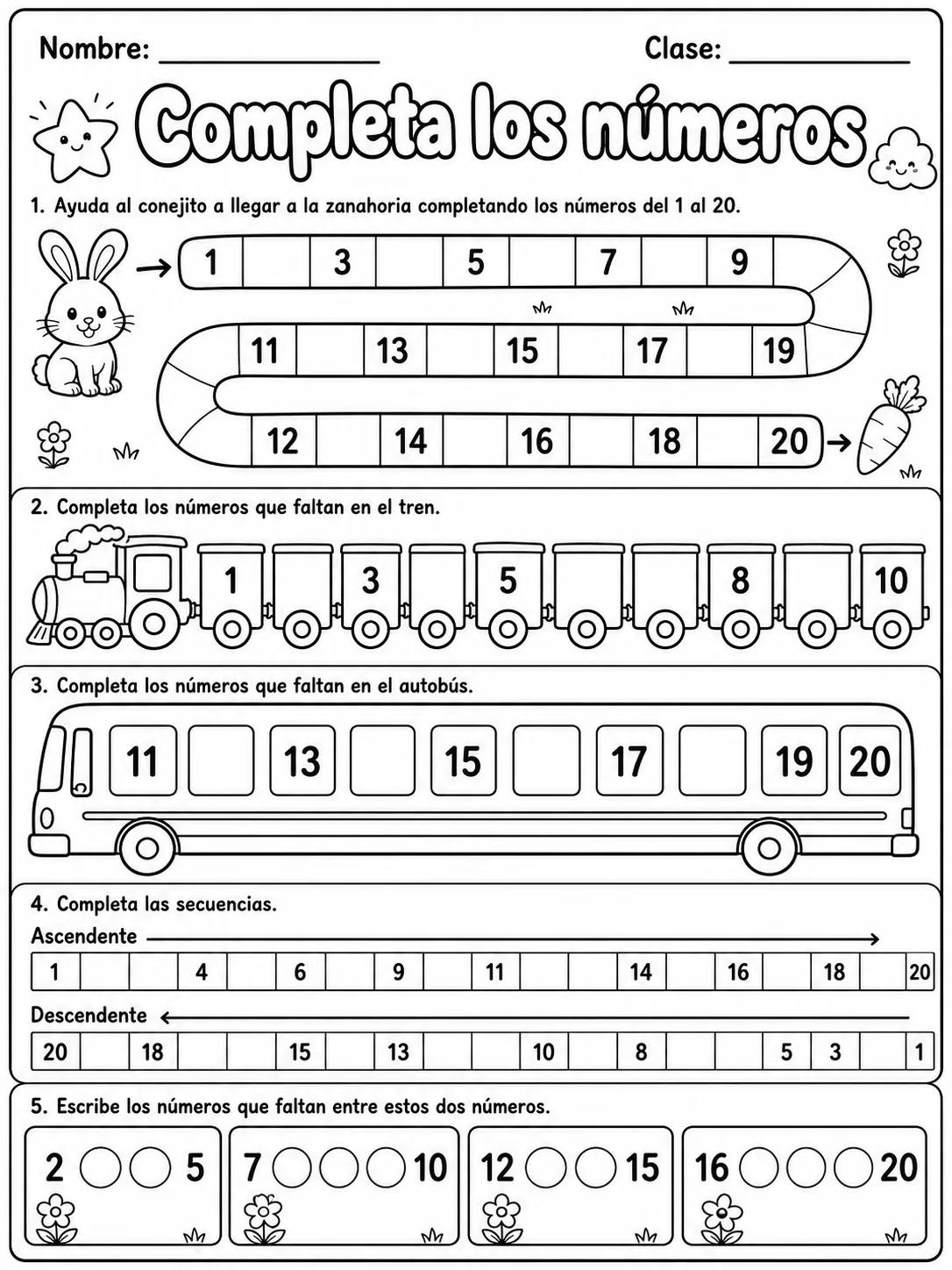 Kindergarten - números y conteo - Paquete de fichas - Conjunto 3 página 8 vista previa imprimible
