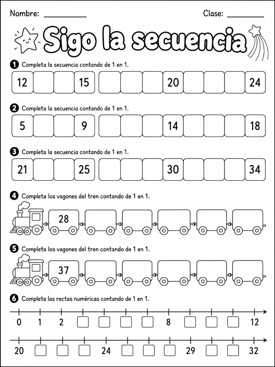 Kindergarten - patrones y secuencias - Paquete de fichas página 2 vista previa imprimible