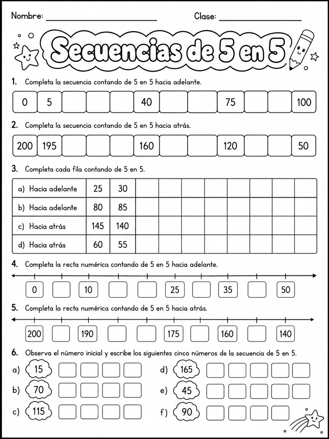 Kindergarten - patrones y secuencias - Paquete de fichas página 5 vista previa imprimible