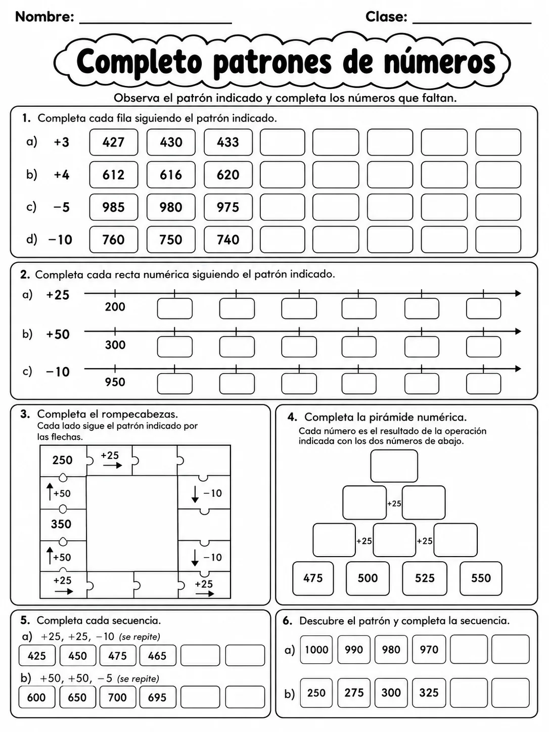 Kindergarten - patrones y secuencias - Paquete de fichas página 9 vista previa imprimible