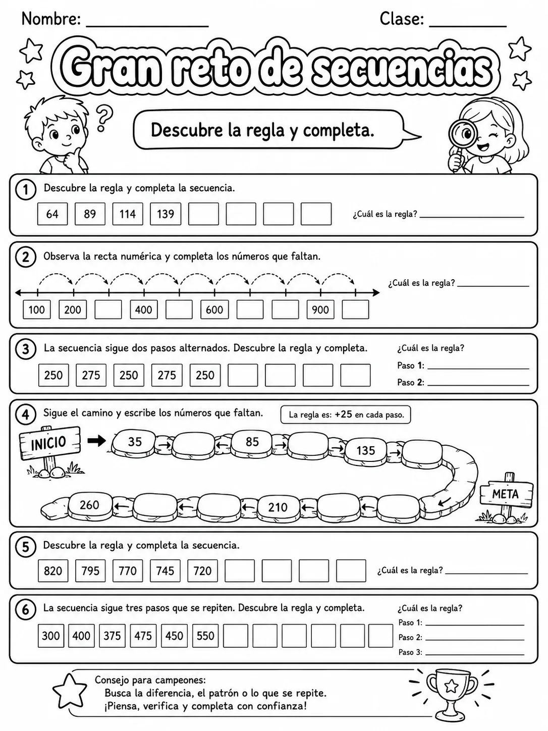 Kindergarten - patrones y secuencias - Paquete de fichas página 10 vista previa imprimible