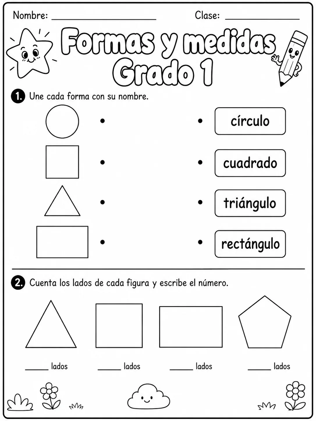 1.º grado - medidas de longitud, masa y capacidad - Paquete de fichas vista previa imprimible de matemáticas en KiwiBee