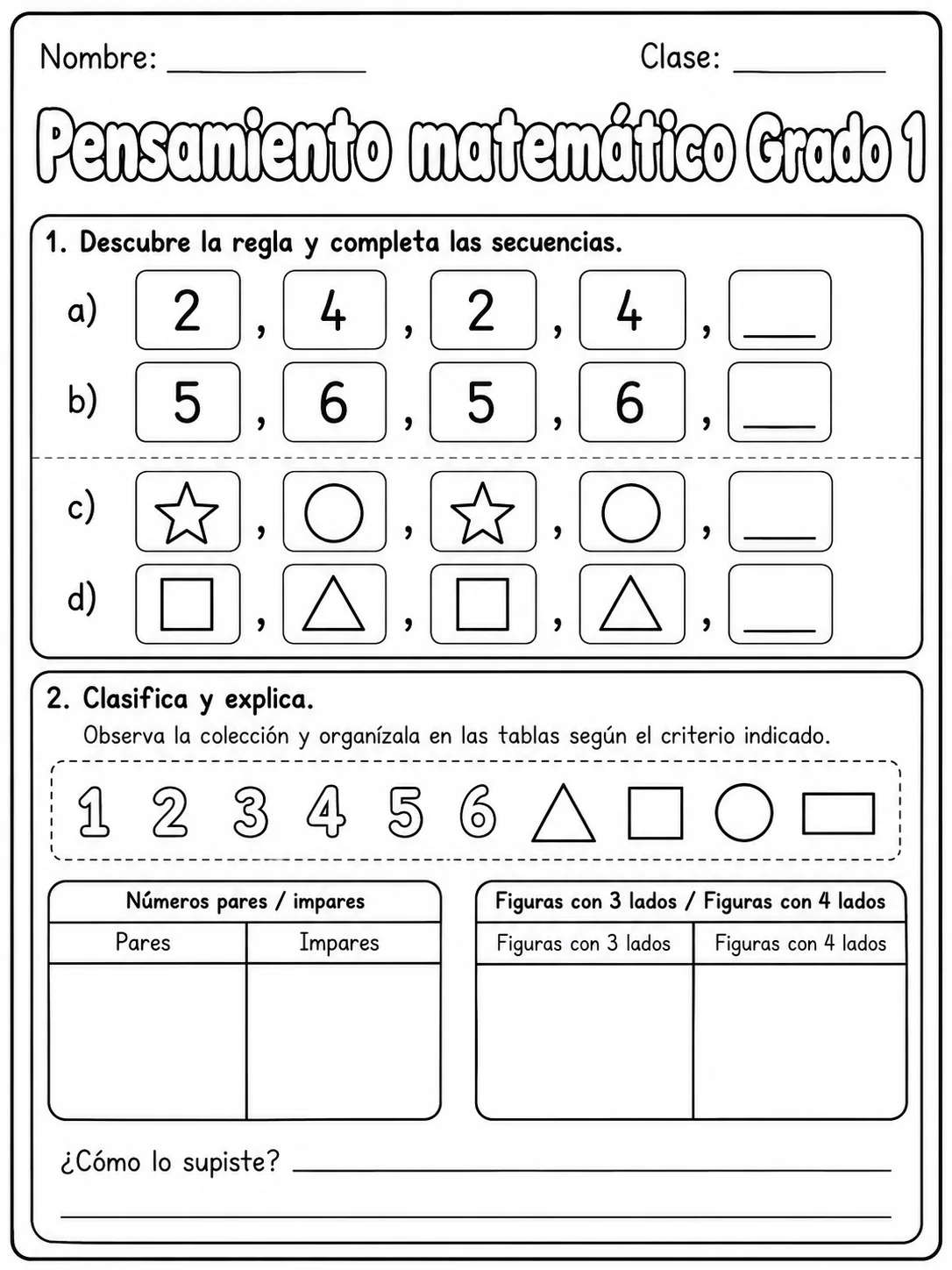 1.º grado - repaso de matemáticas - Paquete de fichas - Conjunto 3 página 3 vista previa imprimible