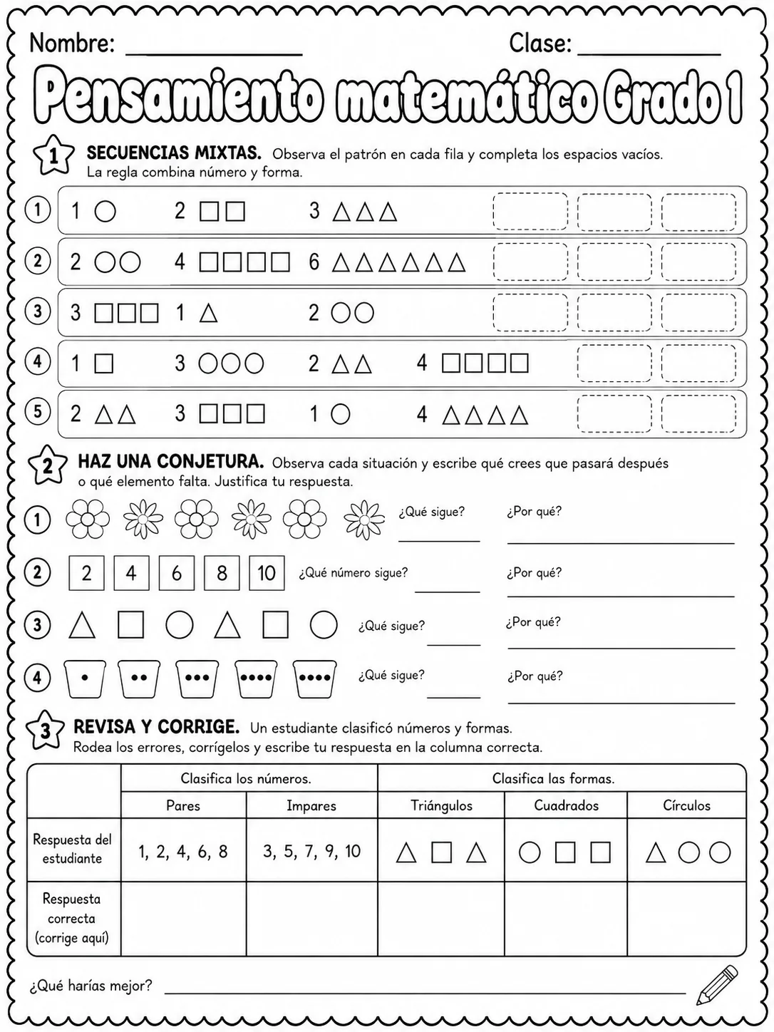 1.º grado - repaso de matemáticas - Paquete de fichas - Conjunto 3 página 9 vista previa imprimible