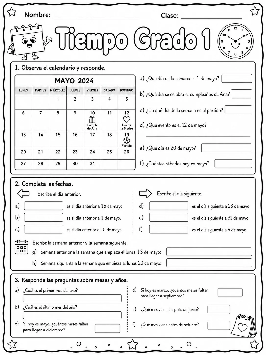 1.º grado - repaso de matemáticas - Paquete de fichas página 8 vista previa imprimible