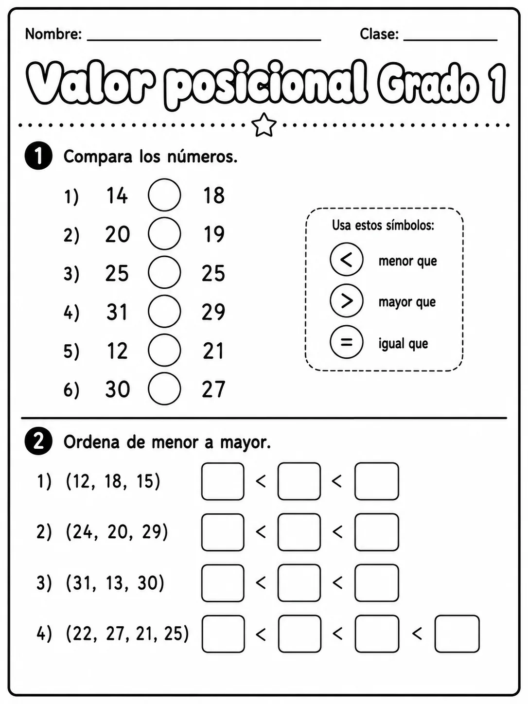1.º grado - valor posicional - Paquete de fichas página 4 vista previa imprimible