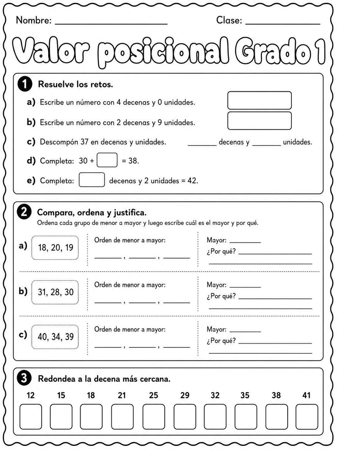 1.º grado - valor posicional - Paquete de fichas página 8 vista previa imprimible