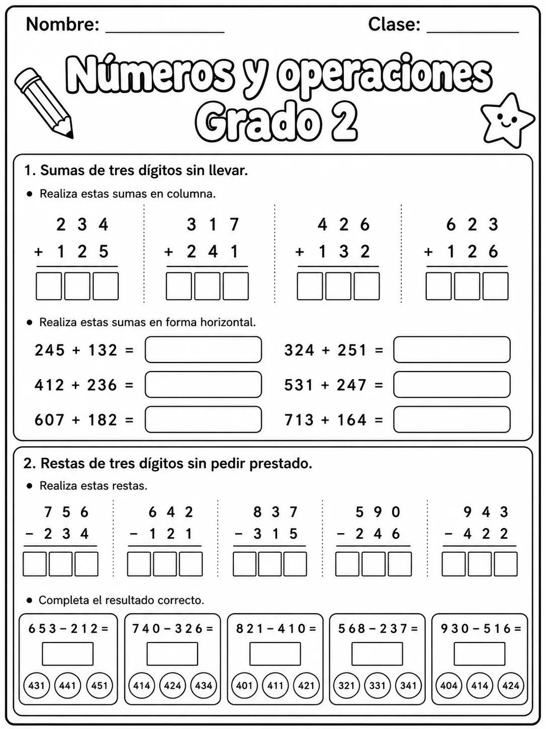 2.º grado - números y conteo - Paquete de fichas página 3 vista previa imprimible