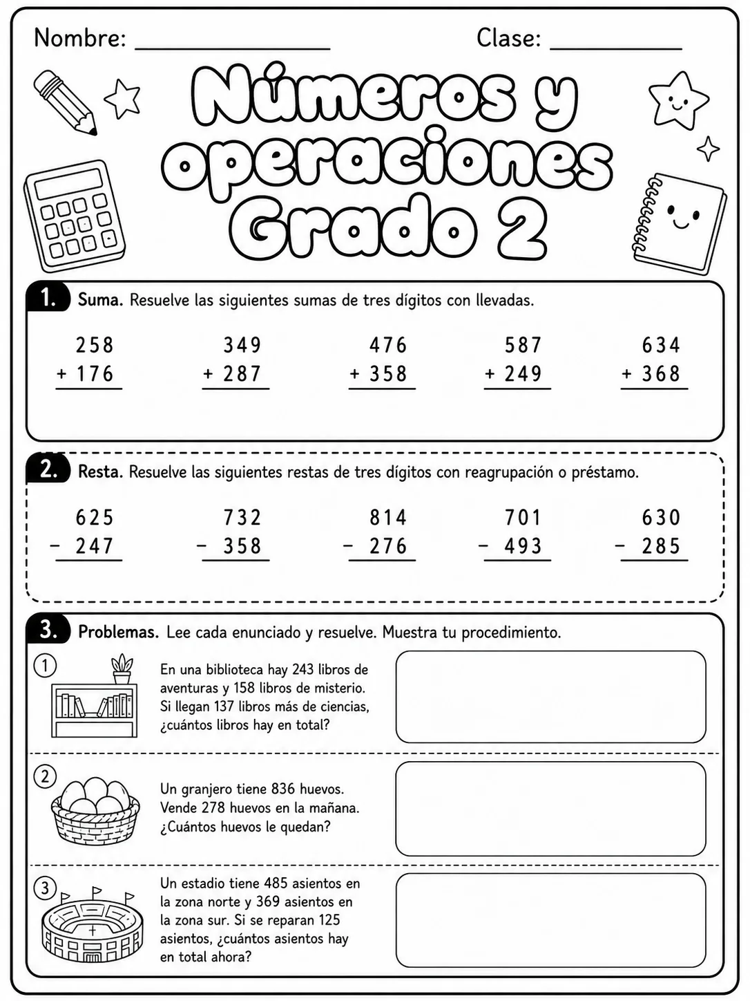 2.º grado - números y conteo - Paquete de fichas página 4 vista previa imprimible