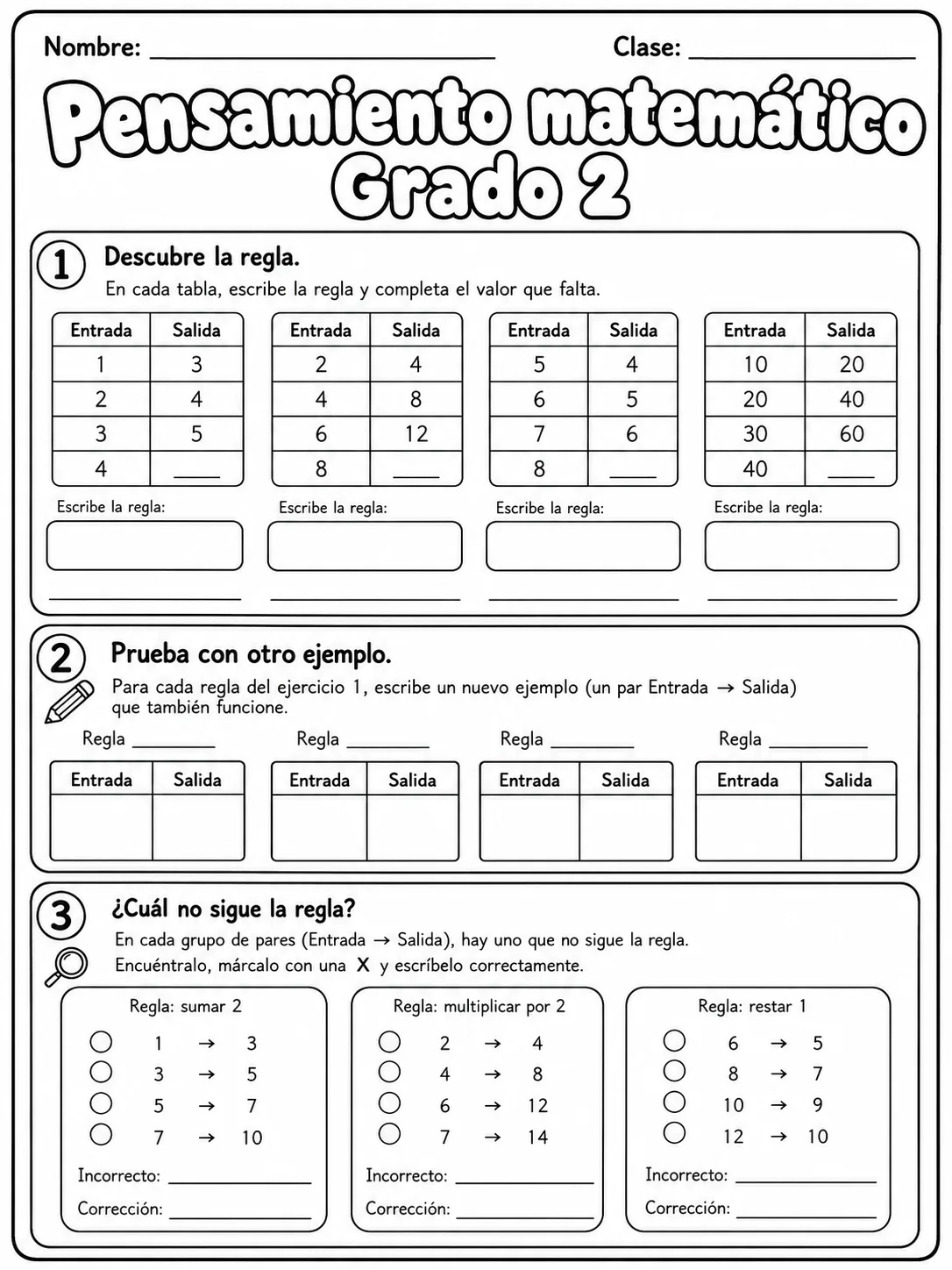 2.º grado - repaso de matemáticas - Paquete de fichas - Conjunto 3 página 6 vista previa imprimible