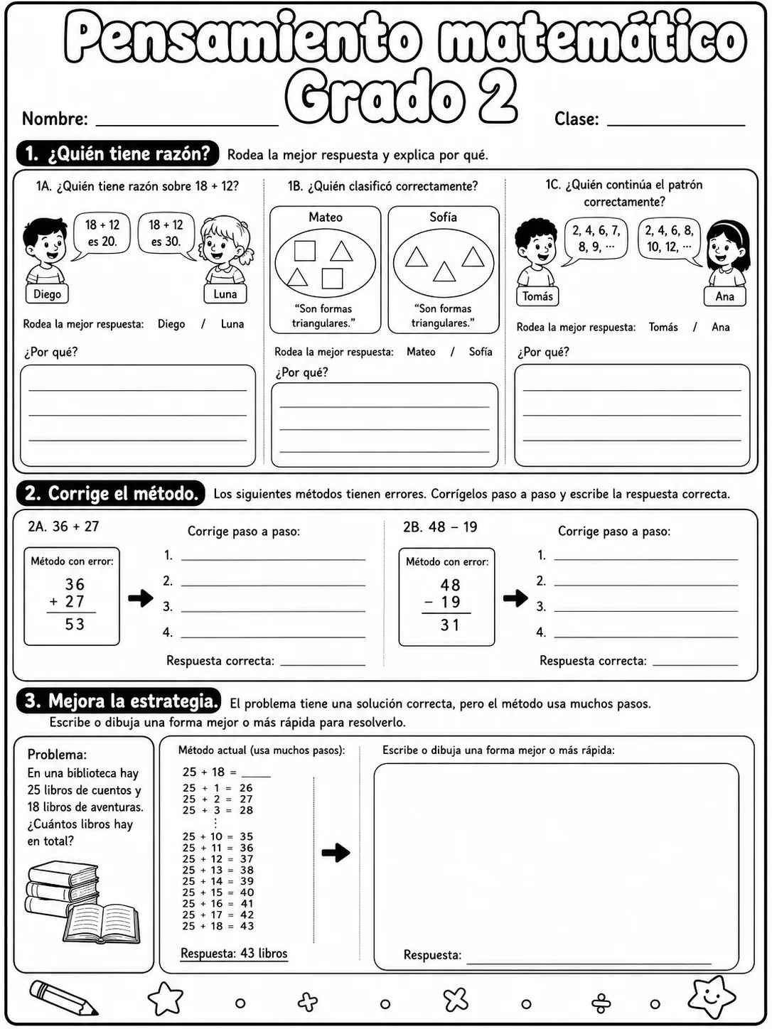2.º grado - repaso de matemáticas - Paquete de fichas - Conjunto 3 página 8 vista previa imprimible