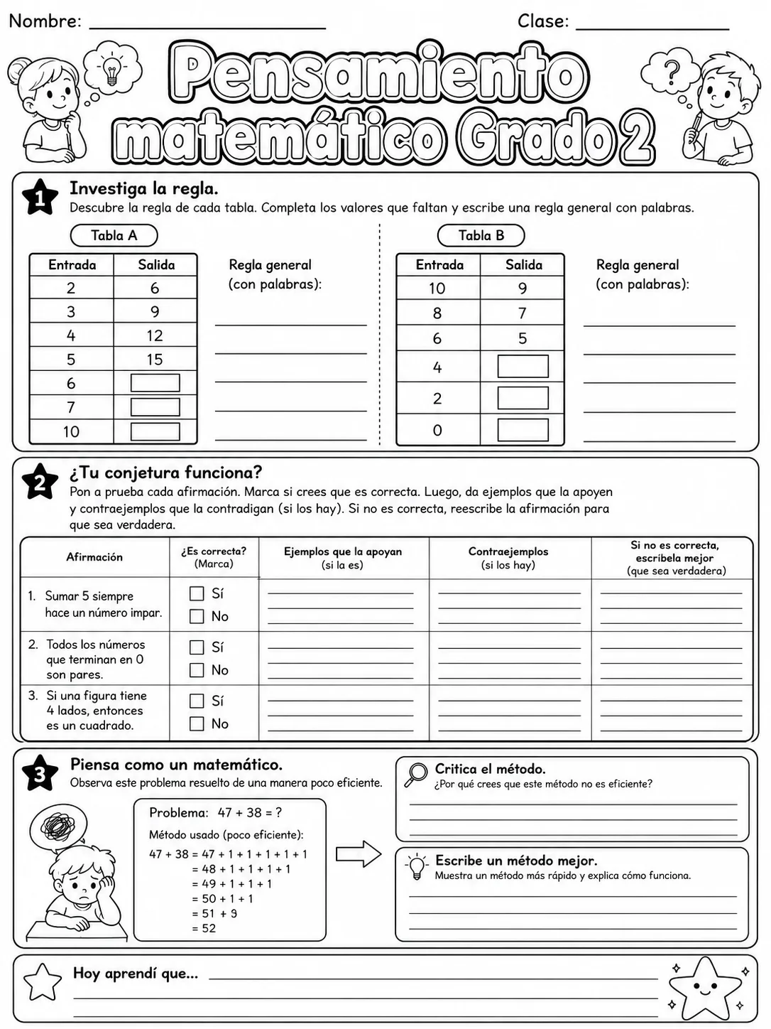 2.º grado - repaso de matemáticas - Paquete de fichas - Conjunto 3 página 10 vista previa imprimible