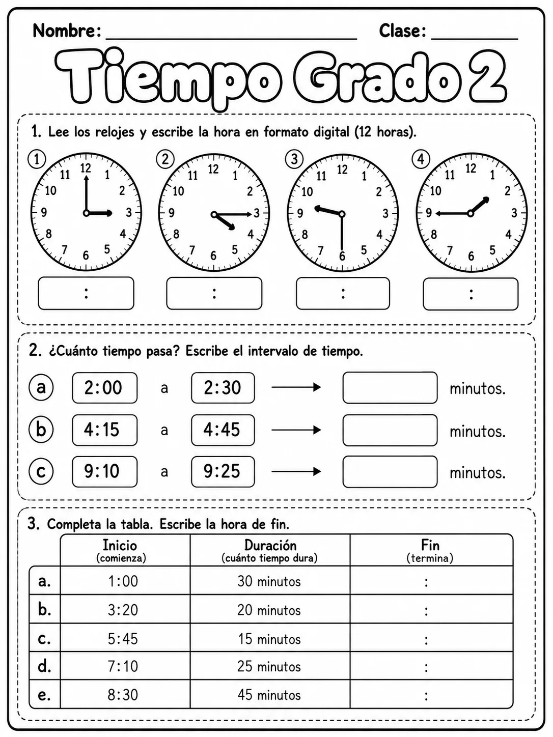 2.º grado - repaso de matemáticas - Paquete de fichas página 6 vista previa imprimible