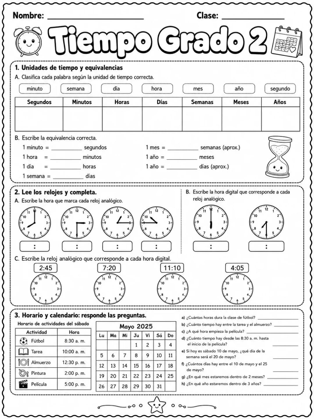 2.º grado - repaso de matemáticas - Paquete de fichas página 10 vista previa imprimible