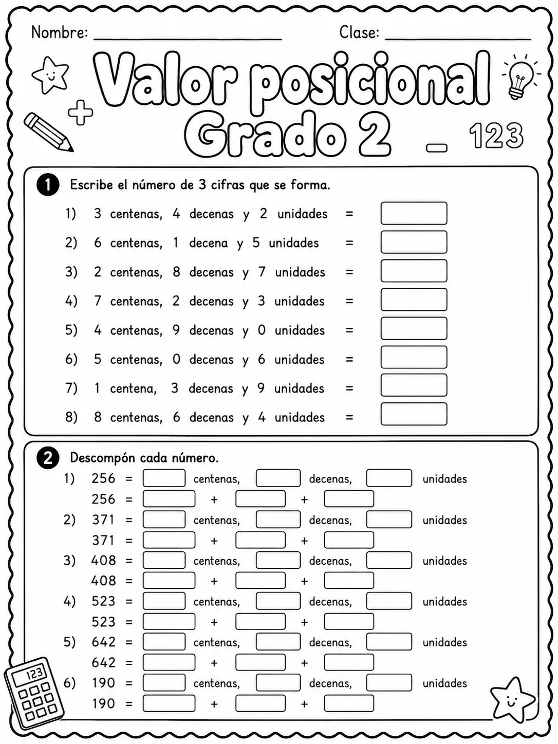 2.º grado - valor posicional - Paquete de fichas página 2 vista previa imprimible
