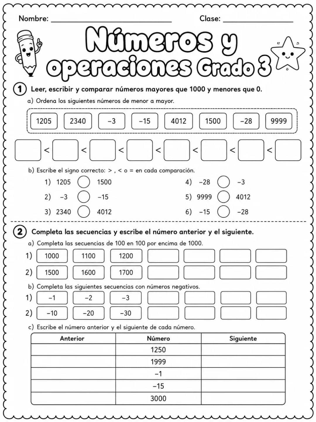 3.º grado - números y conteo - Paquete de fichas vista previa imprimible de matemáticas en KiwiBee