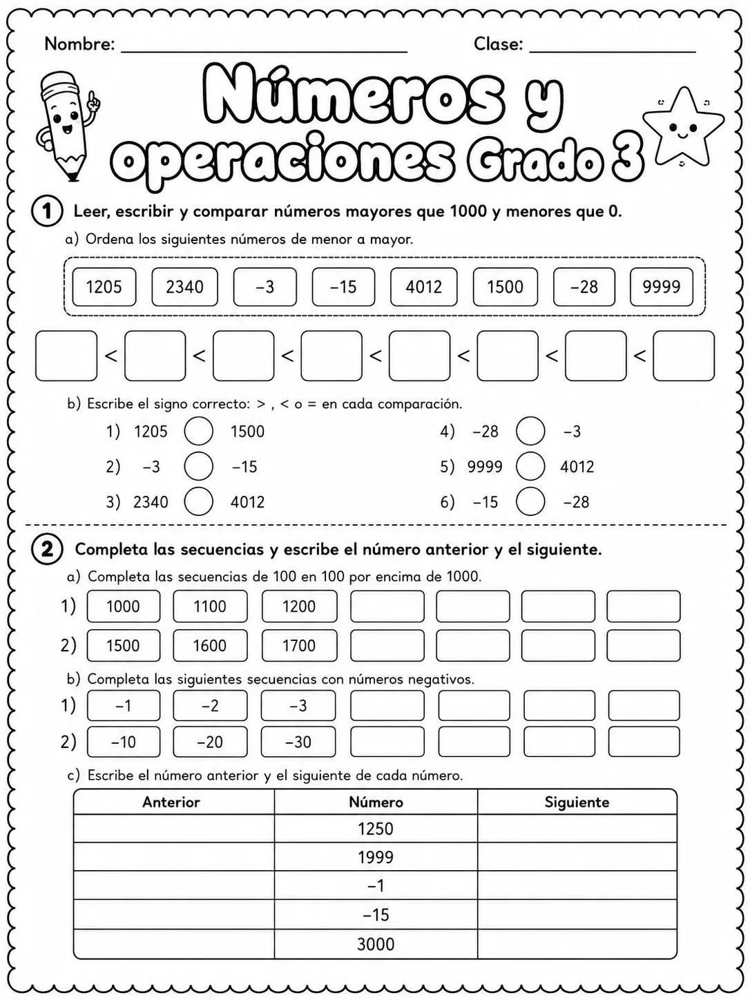 3.º grado - números y conteo - Paquete de fichas vista previa imprimible de matemáticas en KiwiBee