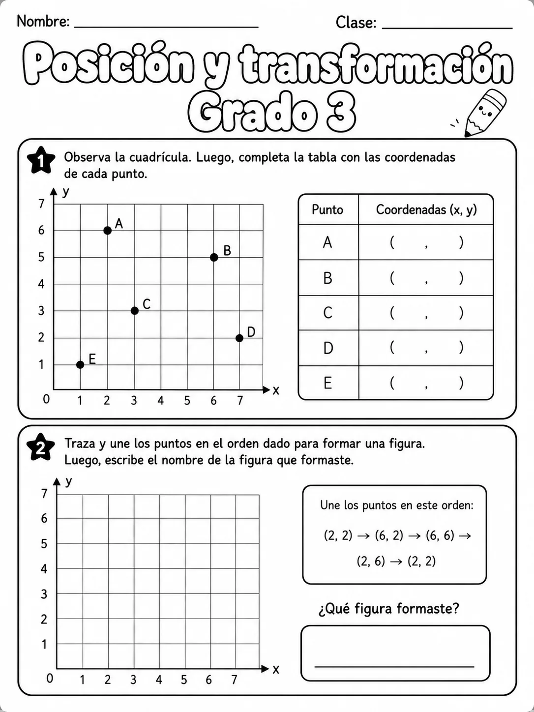 3.º grado - posición y dirección - Paquete de fichas página 4 vista previa imprimible