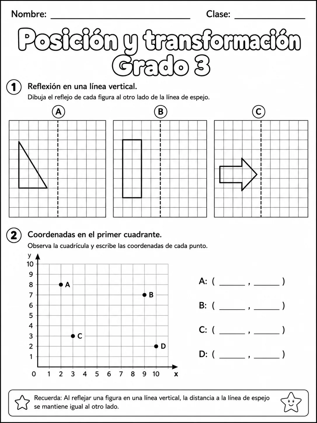 3.º grado - posición y dirección - Paquete de fichas página 5 vista previa imprimible