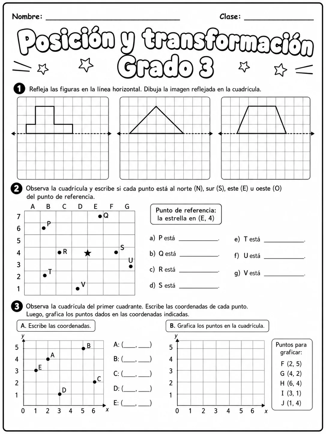 3.º grado - posición y dirección - Paquete de fichas página 6 vista previa imprimible