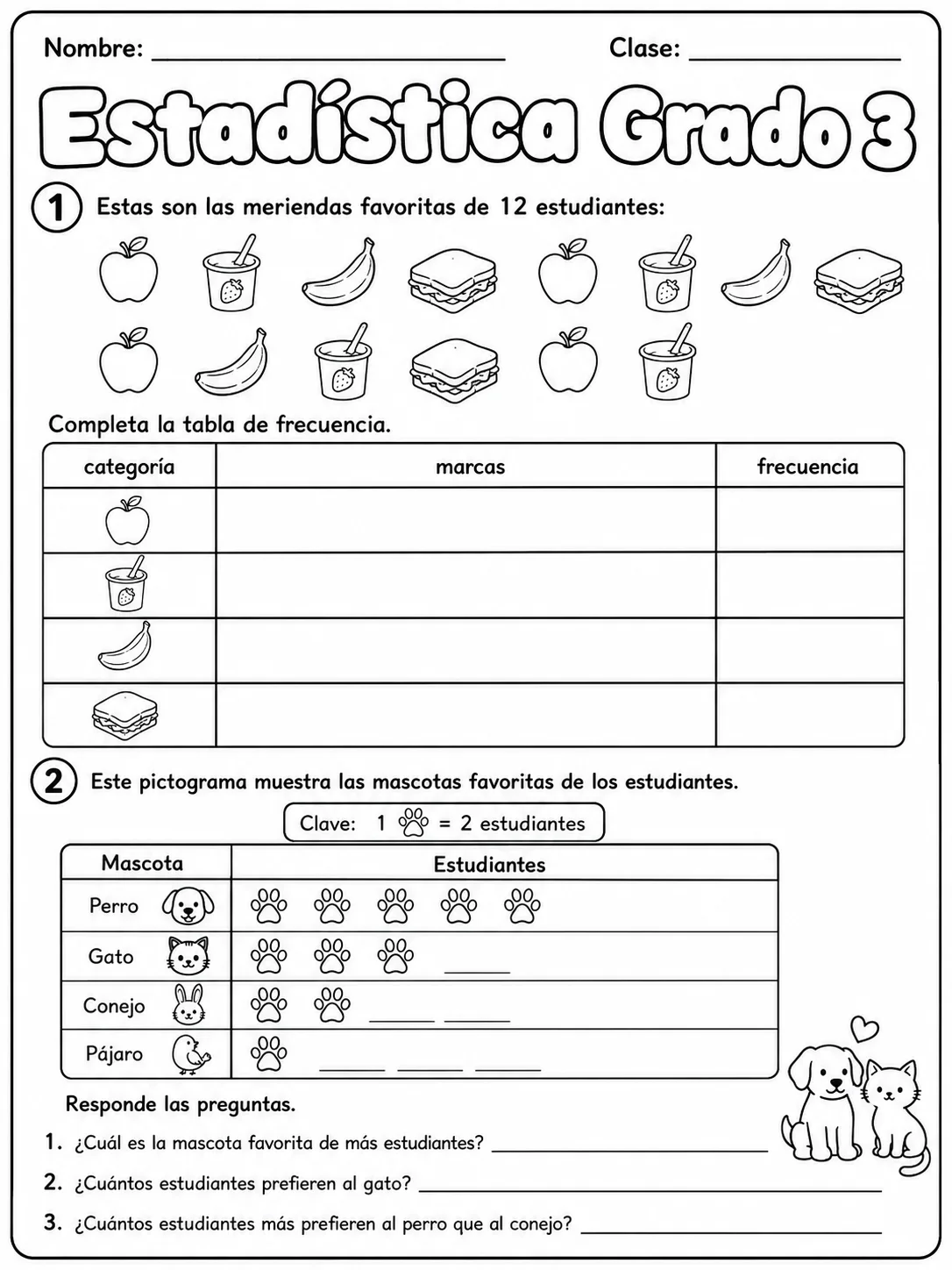 3.º grado - repaso de matemáticas - Paquete de fichas - Conjunto 2 página 3 vista previa imprimible