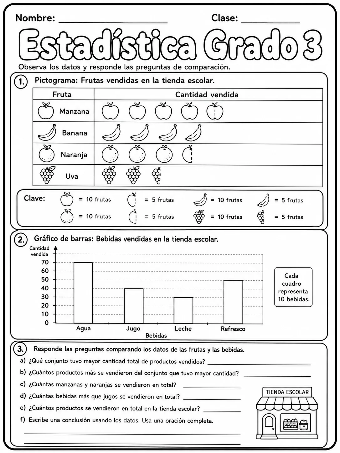 3.º grado - repaso de matemáticas - Paquete de fichas - Conjunto 2 página 7 vista previa imprimible