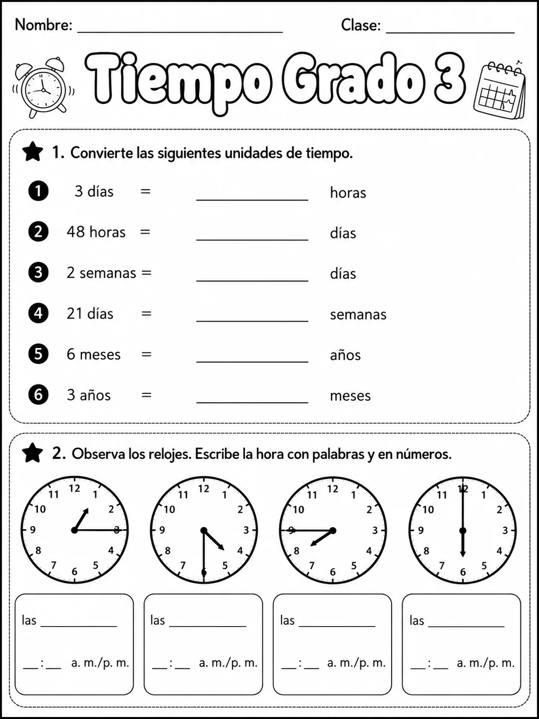 3.º grado - repaso de matemáticas - Paquete de fichas - Conjunto 3 página 3 vista previa imprimible