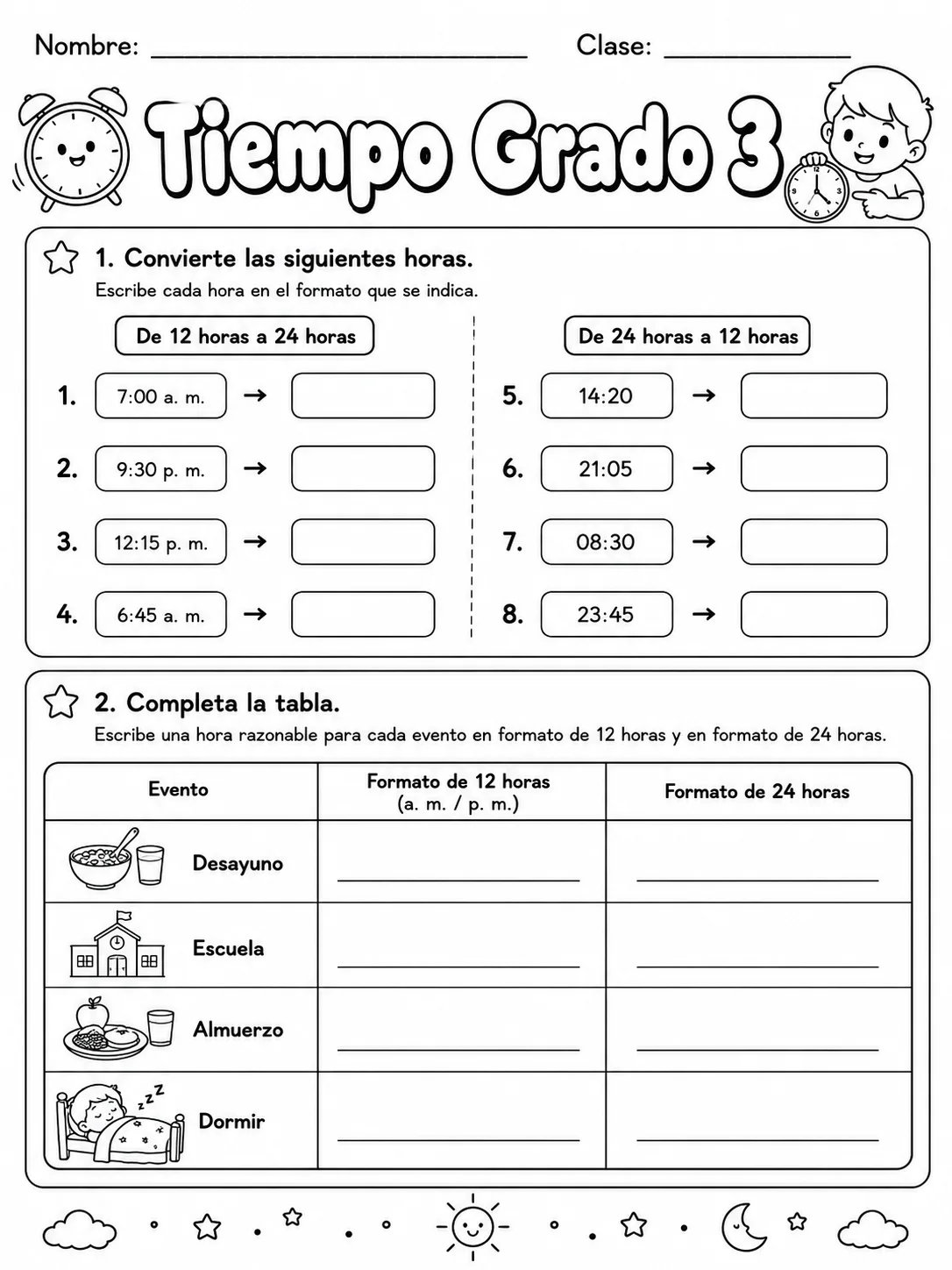 3.º grado - repaso de matemáticas - Paquete de fichas - Conjunto 3 página 4 vista previa imprimible