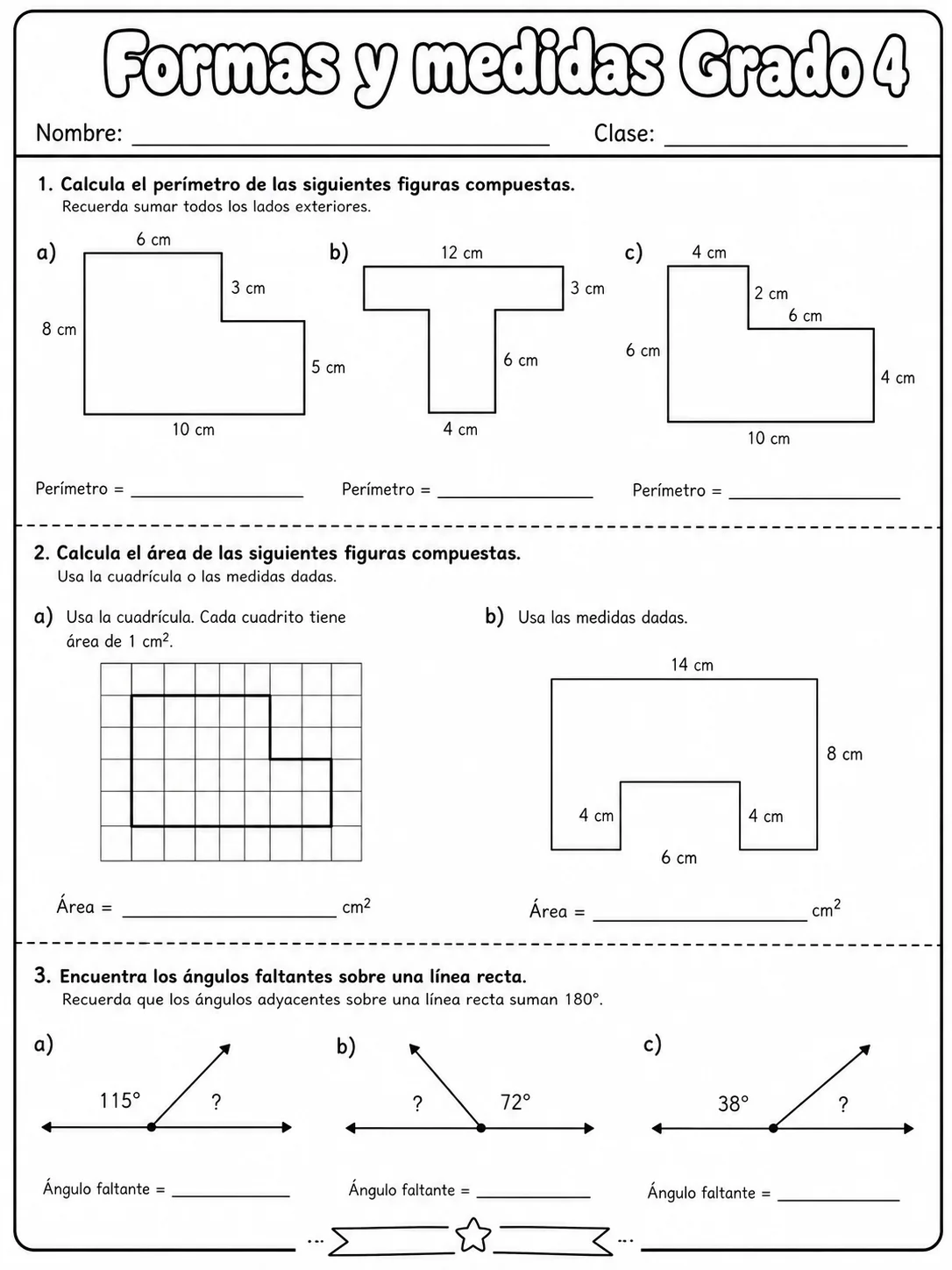 4.º grado - medidas de longitud, masa y capacidad - Paquete de fichas página 6 vista previa imprimible
