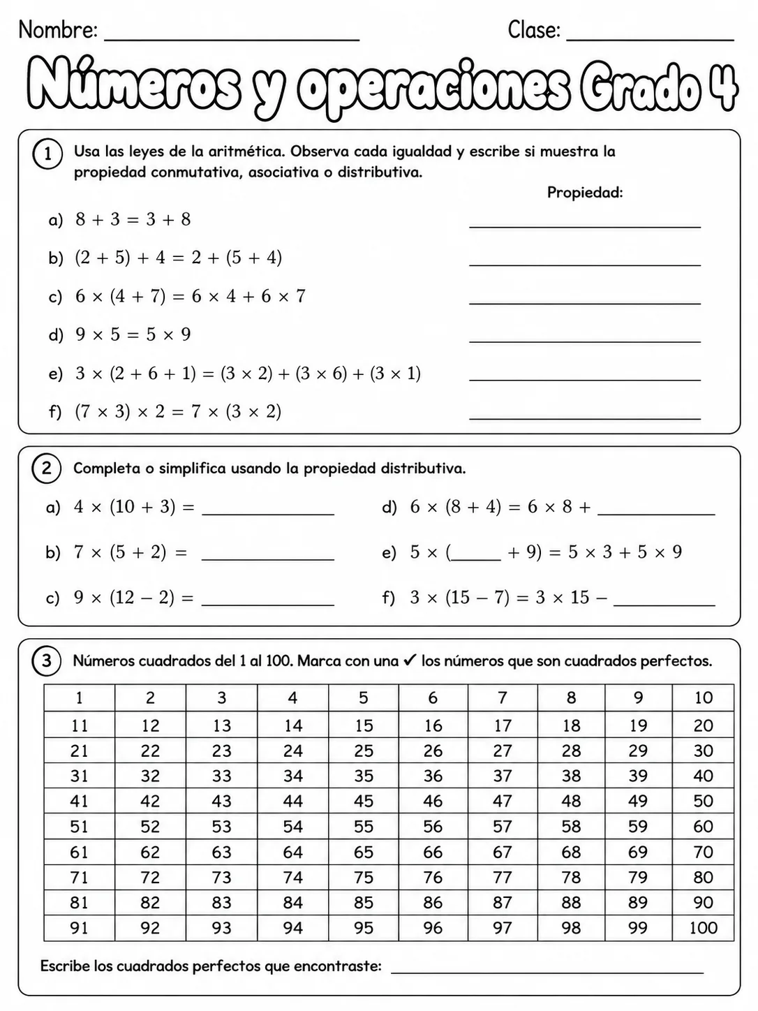 4.º grado - números y conteo - Paquete de fichas página 5 vista previa imprimible