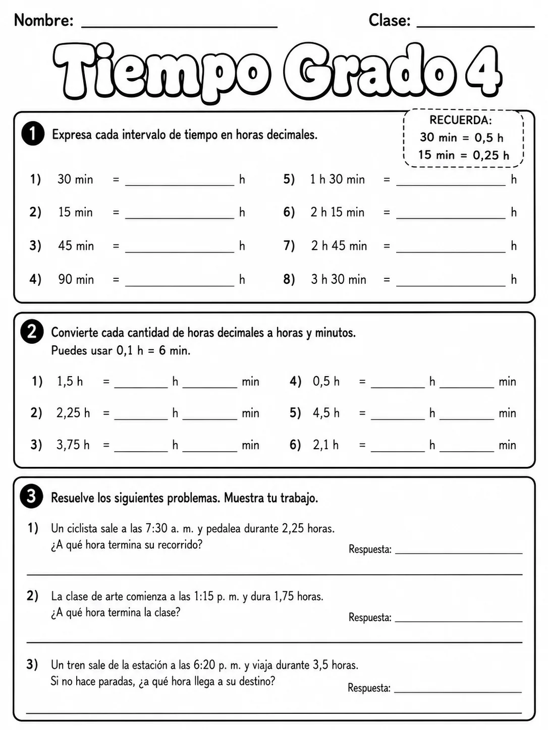 4.º grado - repaso de matemáticas - Paquete de fichas - Conjunto 2 página 6 vista previa imprimible