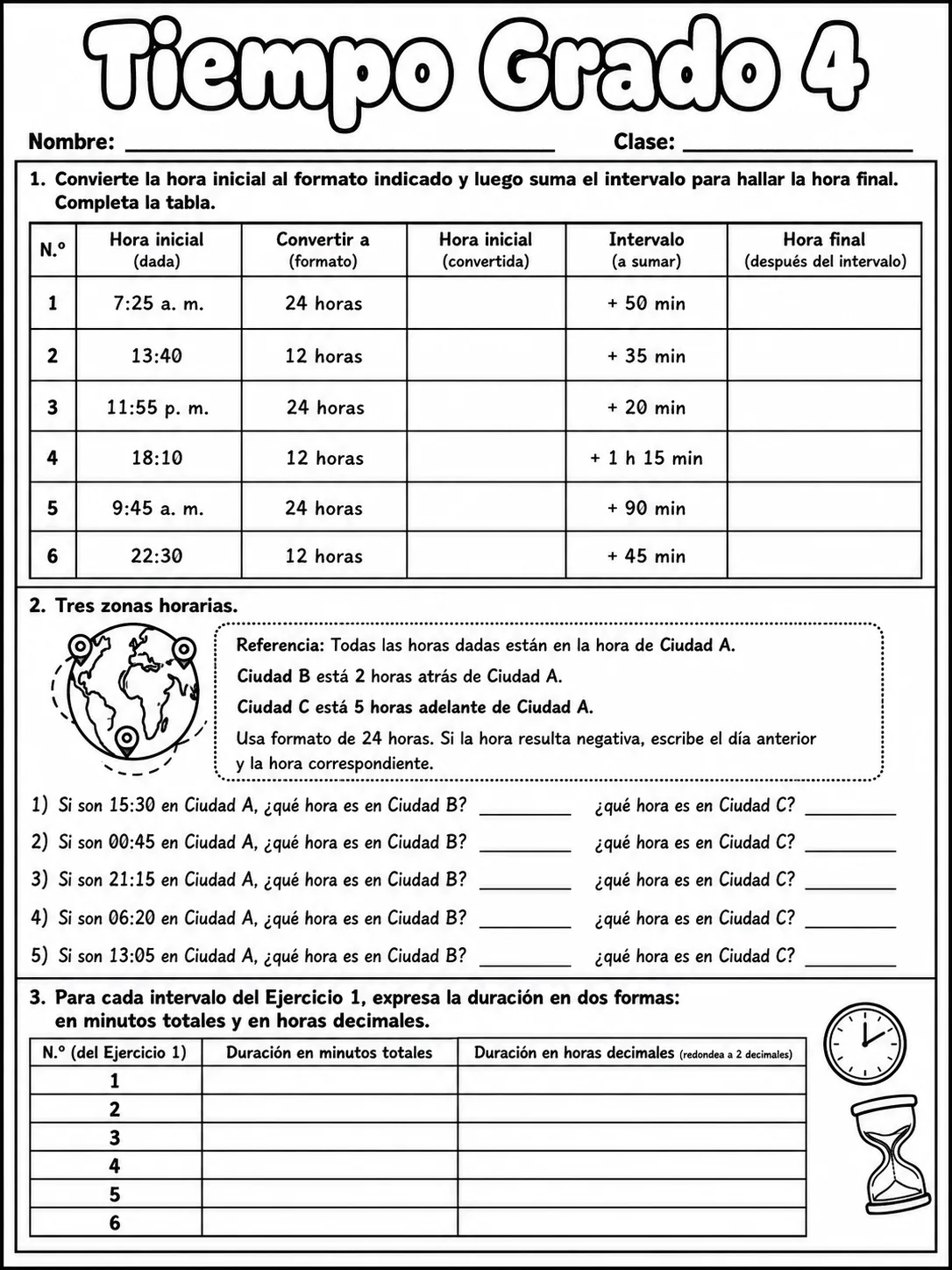 4.º grado - repaso de matemáticas - Paquete de fichas - Conjunto 2 página 8 vista previa imprimible