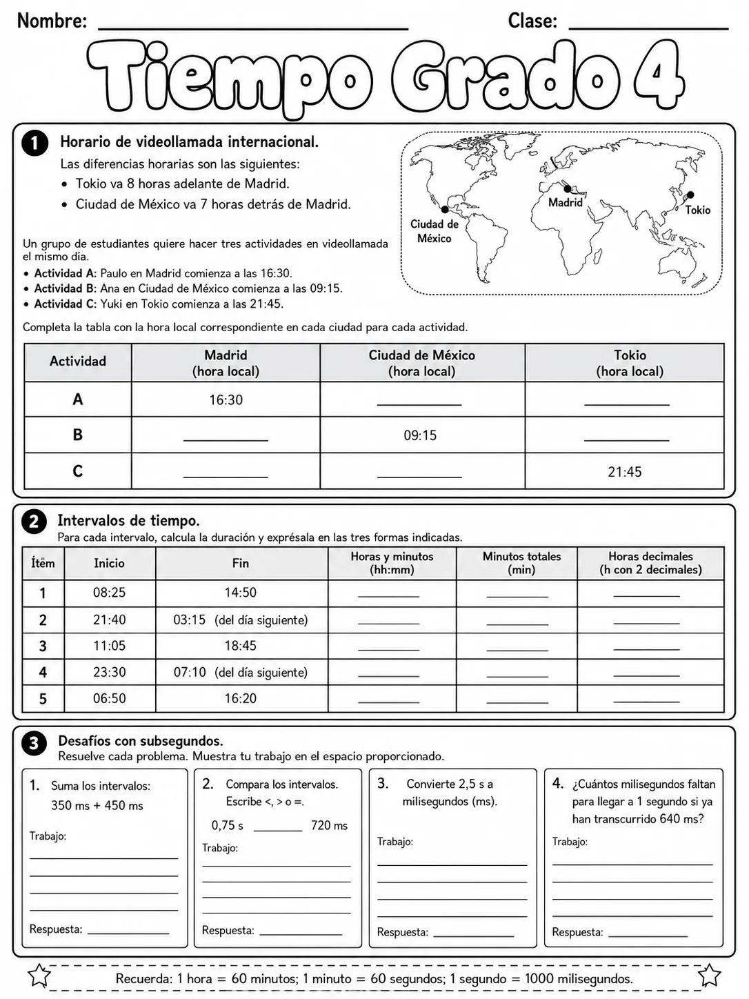 4.º grado - repaso de matemáticas - Paquete de fichas - Conjunto 2 página 9 vista previa imprimible