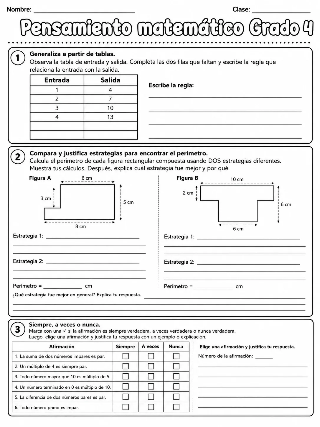 4.º grado - repaso de matemáticas - Paquete de fichas - Conjunto 3 página 5 vista previa imprimible